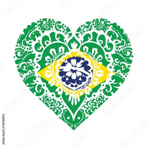 Heart symbol design National flag style photo