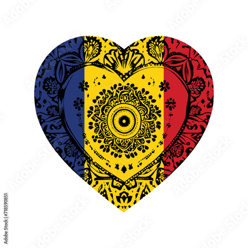 Heart symbol design National flag style photo