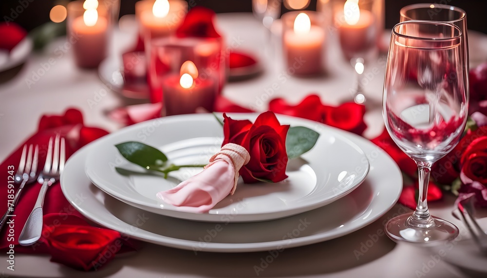 Romantic table setting with candles