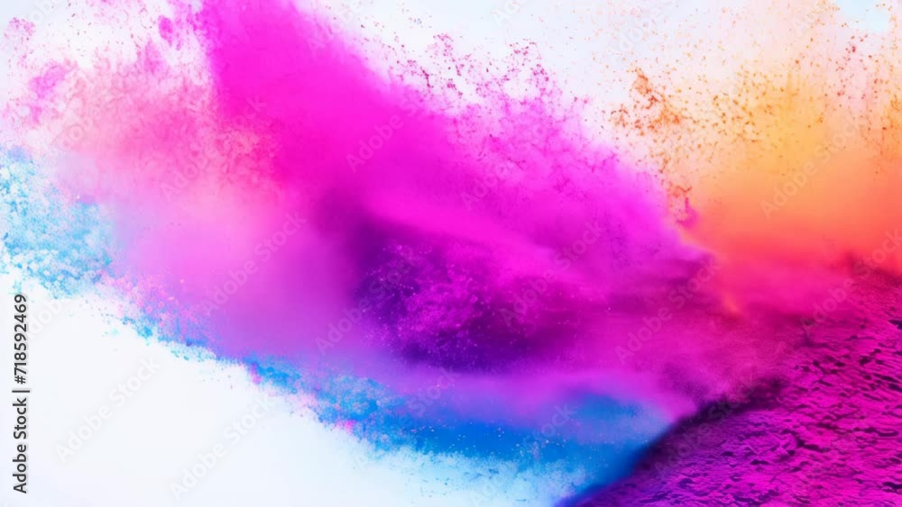 Vividly colored powder exploding in the air, releasing the energy of art and creativity
Vividly colored powder exploding in the air, releasing the energy of art and creativity