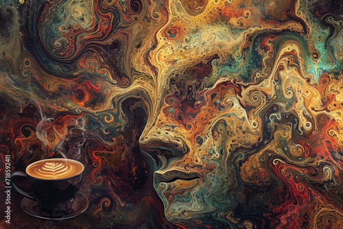 Coffee abstract art - Generative AI 