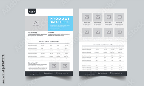 Product Data Sheet, Technical Data Sheet layout template design