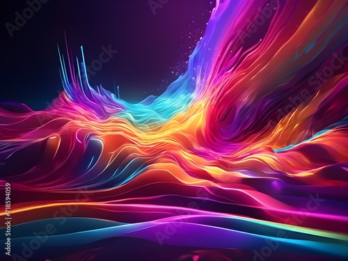 Default 3d render abstract background with colorful spectrum Digital ultraviolet wallpaper