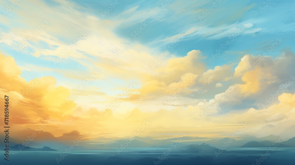 a visually soothing composition featuring a gradient of bright yellow and calm blue hues seamlessly transitioning, .