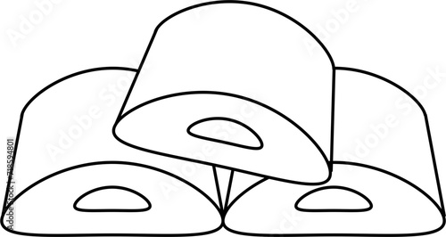 Marshmallow outline illustration vector