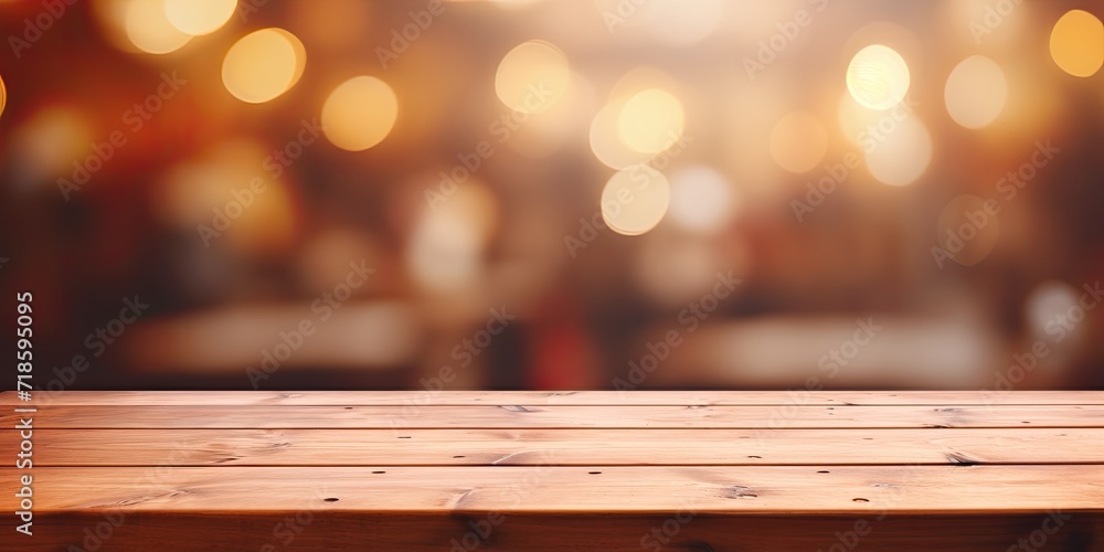 Empty wooden tabletop on blurred background; can be used for product display or mock-up. Empty wooden tabletop on blurred background; can be used for product display or mock-up.