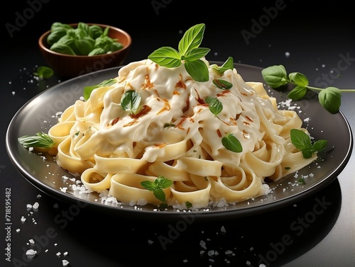 Fettuccine alfredo with parmesan cheese