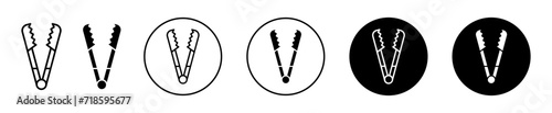 tongs vector icon set collection. Tongs Outline flat Icon.