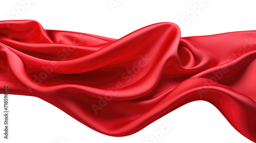 Red silk isolated on trasnparent background