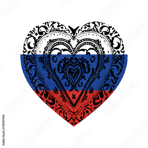 Heart symbol design National flag style photo