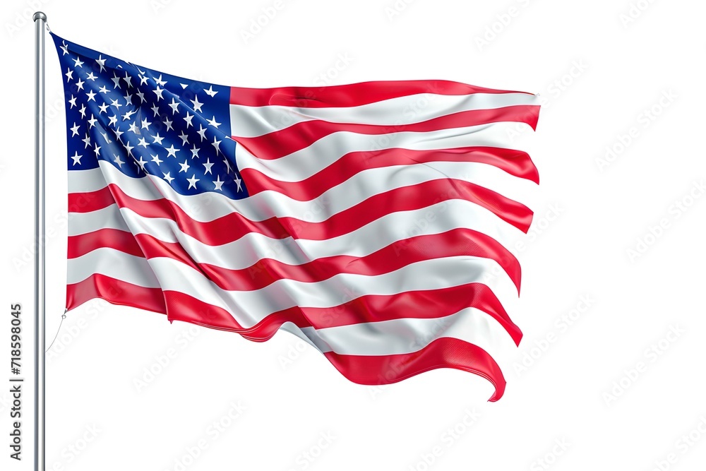 Obraz premium Proudly waving american flag, symbol of freedom and democracy. national icon of the USA. AI
