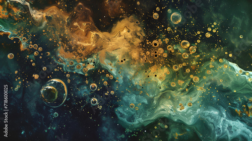 Abstract Painting With Bubbles