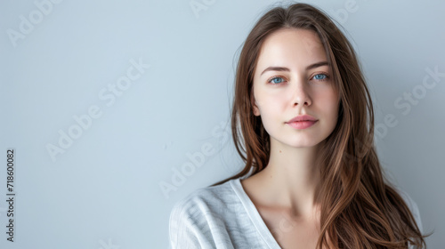 Confident young entrepreneur woman isolated on a white background with space for text