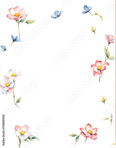 watercolor-minimalist-illustration-featuring-a-red-flower-yellow-flower-blue-flower-and-white