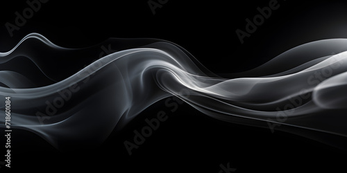 Elegant smoke,Movement of white smoke on black background.