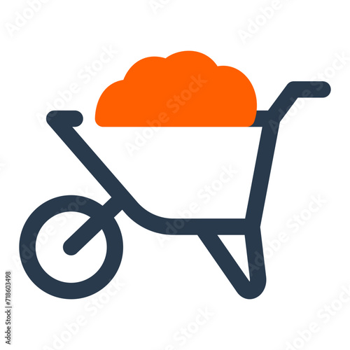 Wheelbarrow Vector Icon Illustration