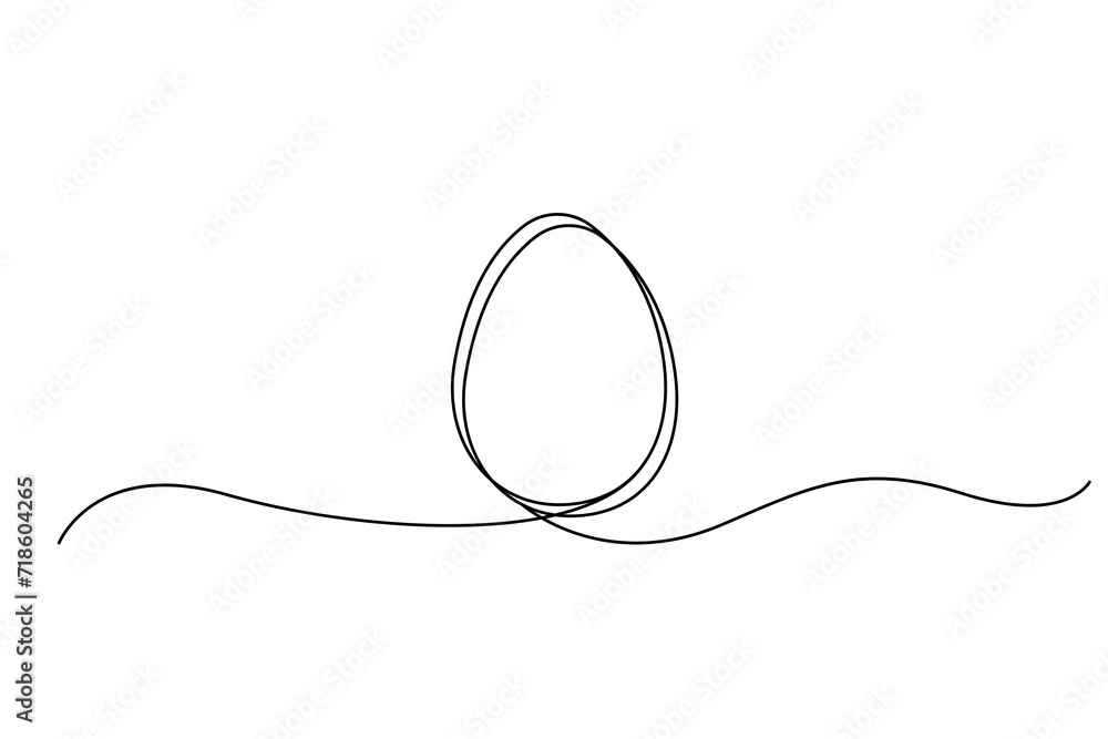 Obraz premium Egg line art. Continuous one line drawing of whole egg. Vector illustration. EPS 10.