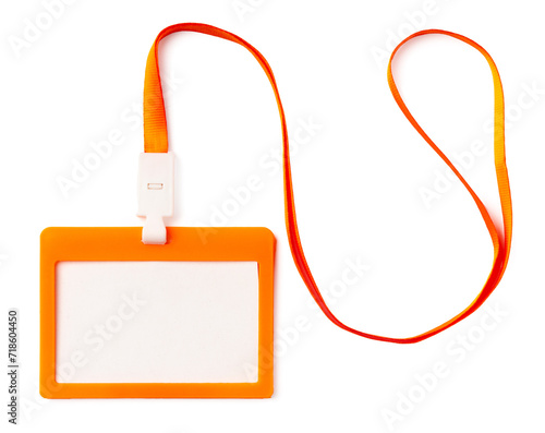 Blank bagde on white background copy space photo