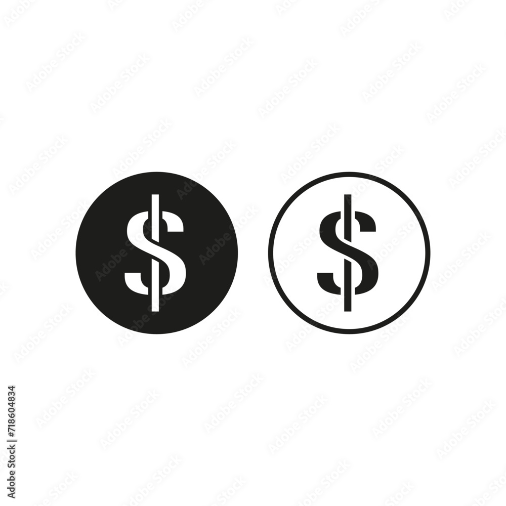 Dollar sign. Finance symbol. Money icon. Vector illustration. EPS 10. Dollar sign. Finance symbol. Money icon. Vector illustration. EPS 10.