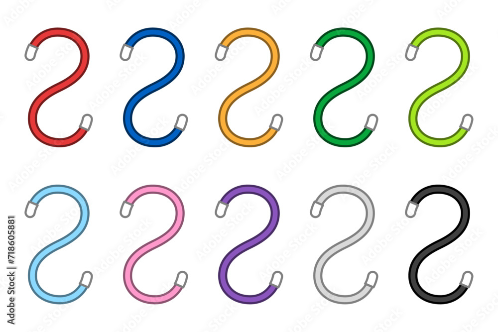 10色のS字フックセット 10色のS字フックセット
