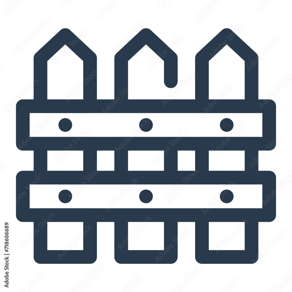 Wooden Fence Boundary Vector Icon Illustration Wooden Fence Boundary Vector Icon Illustration