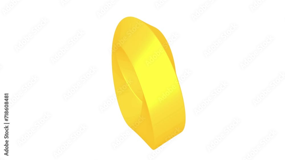 Mobius strip ring sacred geometry. Spatial figure with upturned surfaces. Optical illusion with dual circular contour 3d render. Animation video available in 4k FullHD and HD render footage. Mobius strip ring sacred geometry. Spatial figure with upturned surfaces. Optical illusion with dual circular contour 3d render. Animation video available in 4k FullHD and HD render footage.