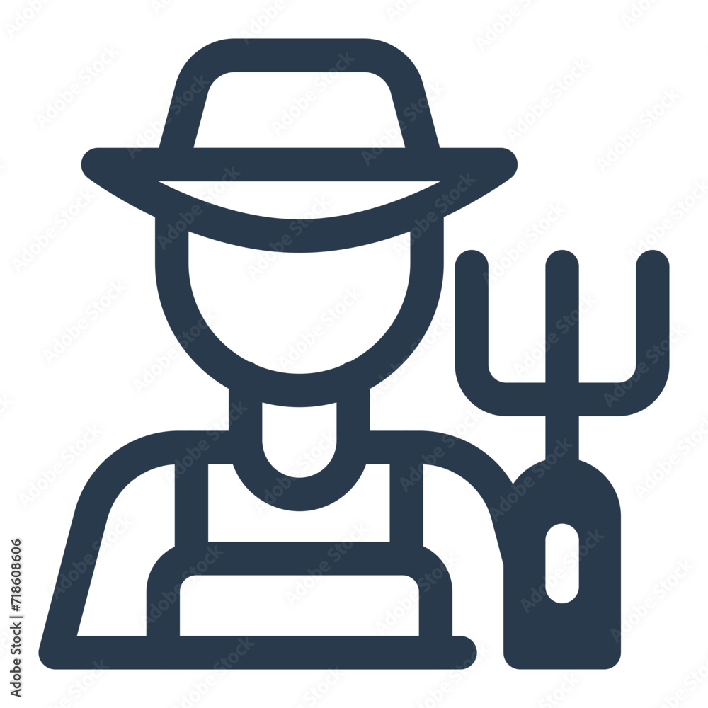 Experienced Farmer Vector Icon Illustration Experienced Farmer Vector Icon Illustration