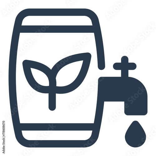 Rainwater Harvest Barrel Vector Icon Illustration photo