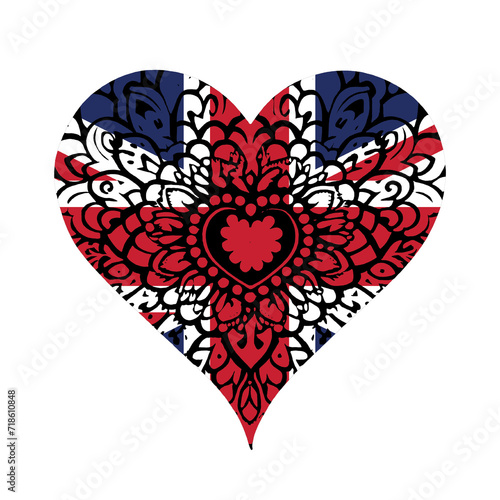 Heart symbol design National flag style photo