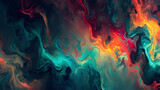 Colorful Abstract Painting With Black Background