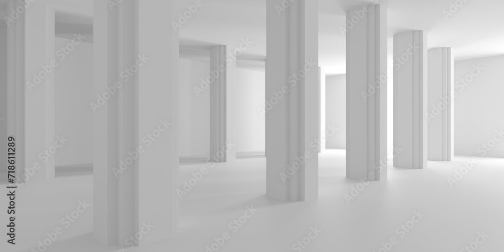 Obraz premium Empty Room. Abstract Futuristic Interior