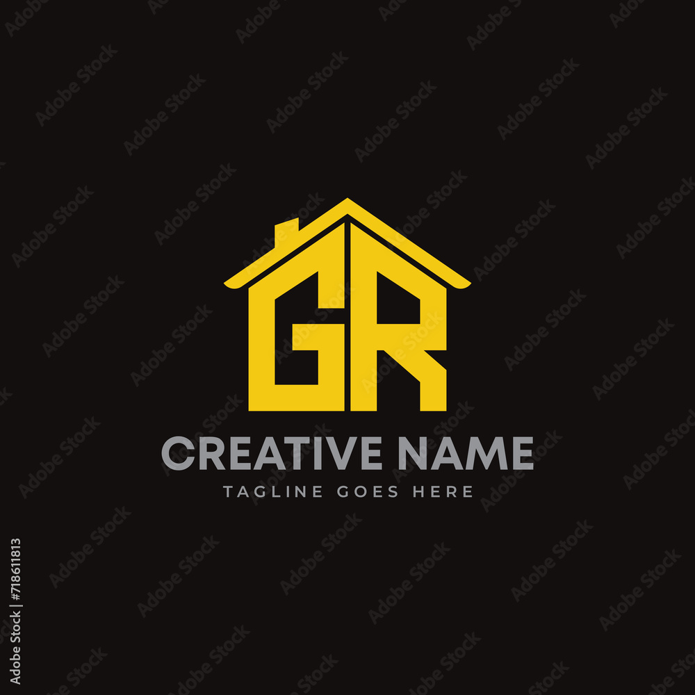 initial letter GR combination mark Real estate or roofing company property creative logo. editable vector eps file ready to use. initial letter GR combination mark Real estate or roofing company property creative logo. editable vector eps file ready to use.