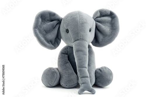 An isolated elephant doll on a white background