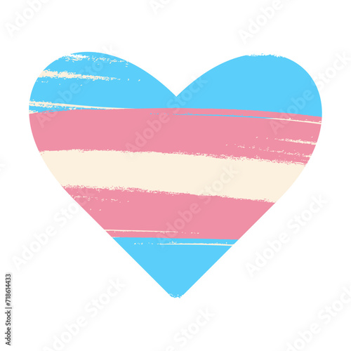Transgender heart. Transsexual gay pride symbol. Flat vector illustration.