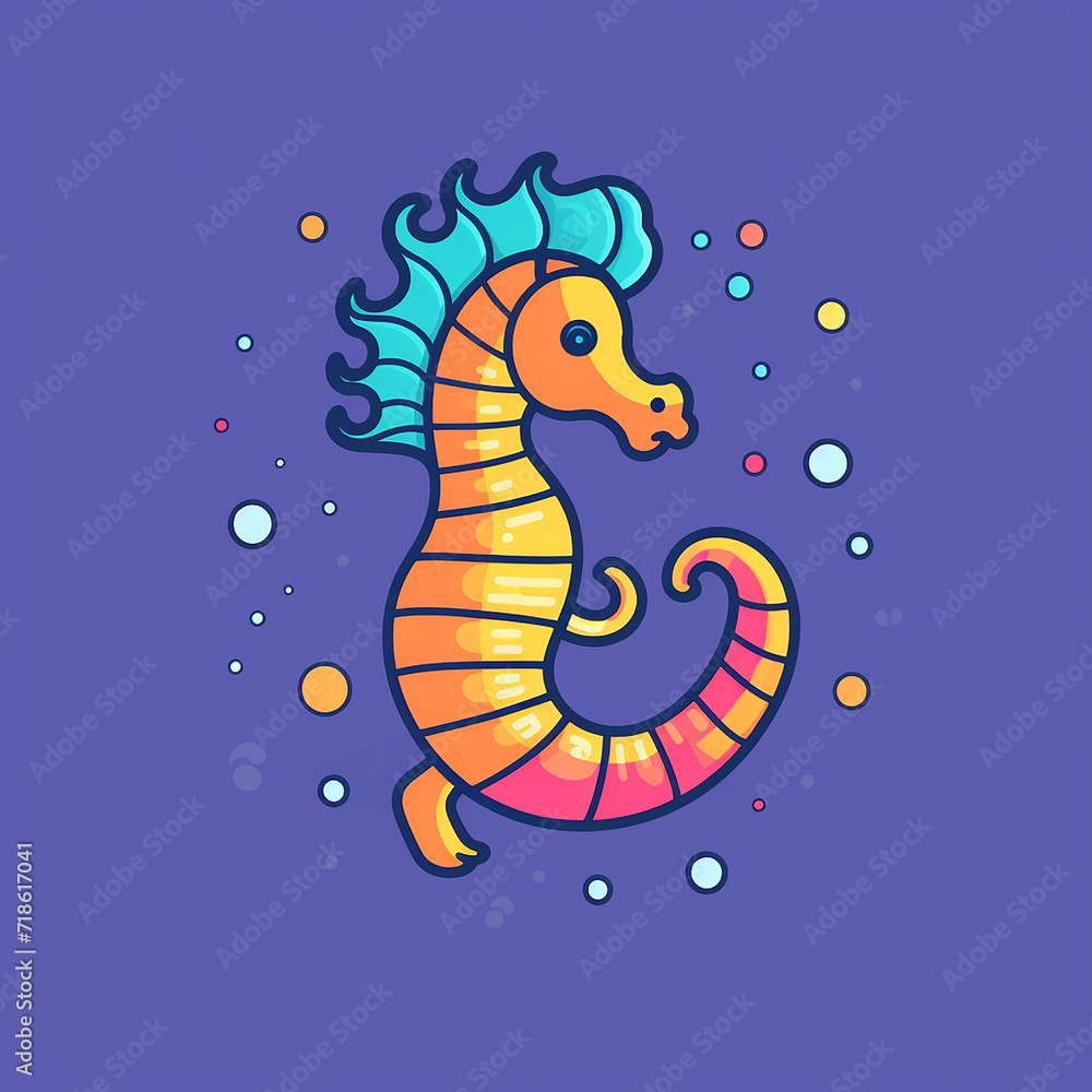 Fototapeta premium Samba_Seahorse_Seahorse_dancing_to_a_samba