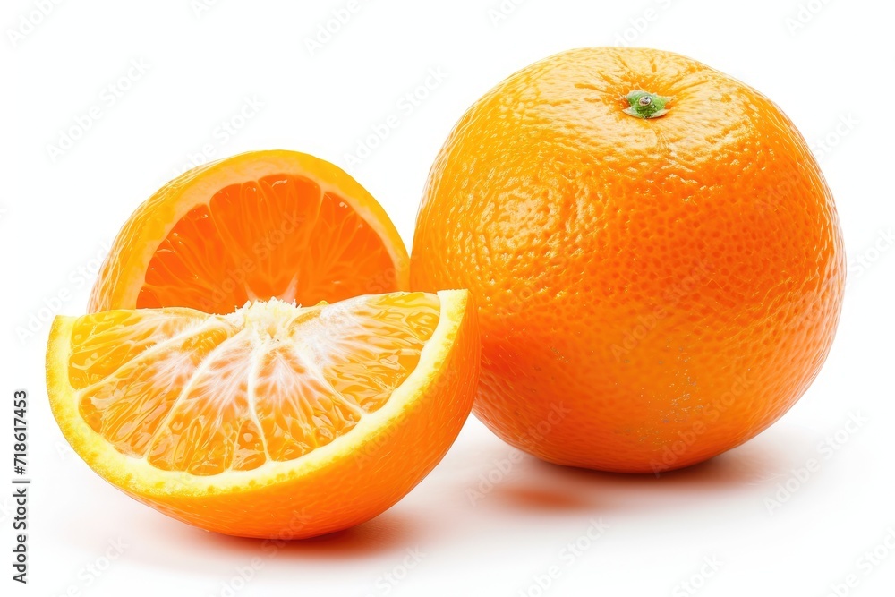 Halved Shogun orange isolated on white Halved Shogun orange isolated on white