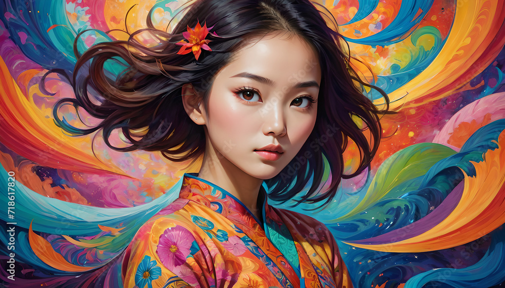asian girl colorful asian girl colorful