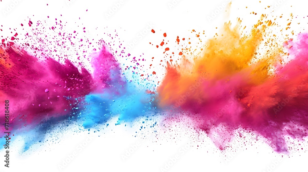 Holi clip art splashes of colorful powder in the air background. Holi clip art splashes of colorful powder in the air background.