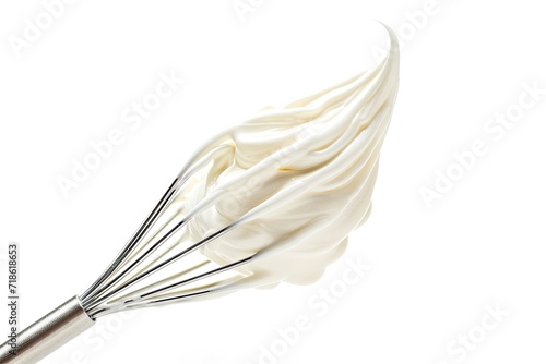 Whisk meringue cream white background photo