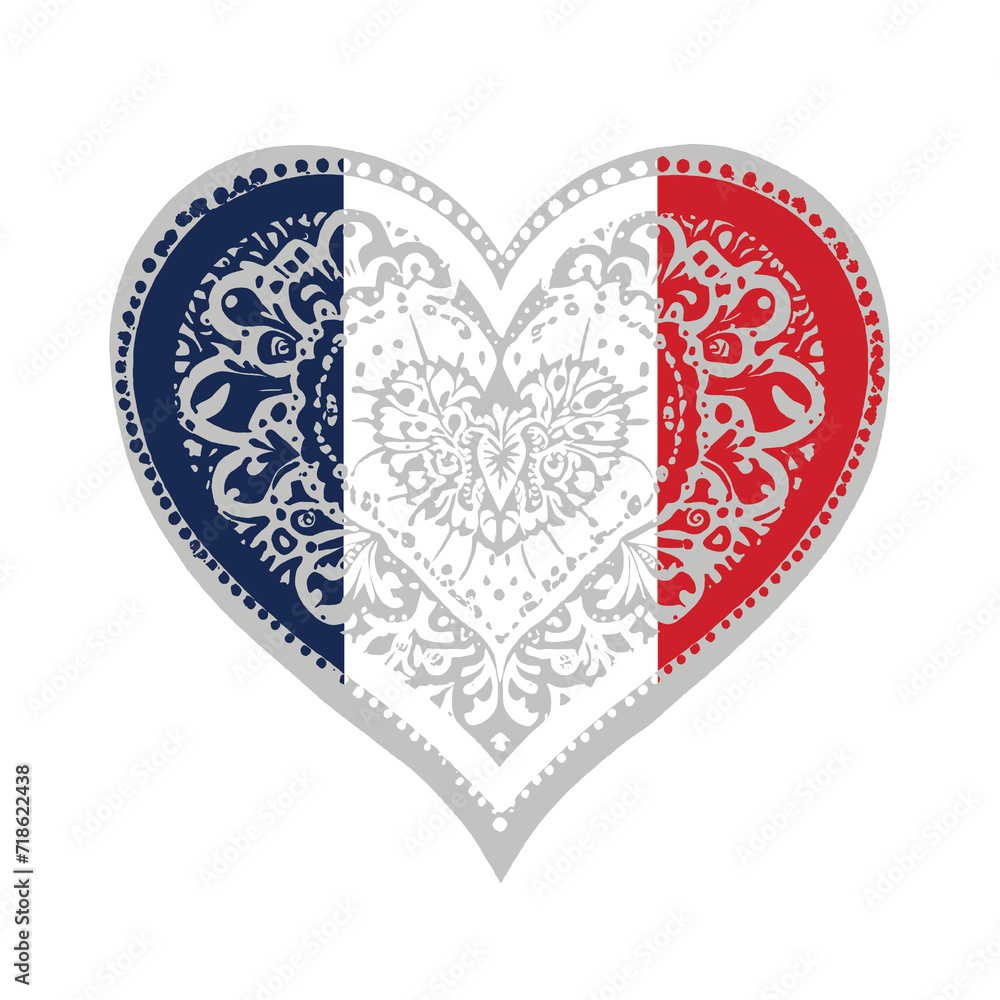 Heart symbol design National flag style Heart symbol design National flag style