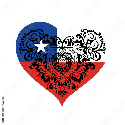 Heart symbol design National flag style photo