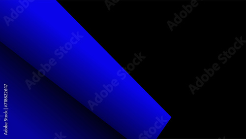 Folded duble sided black paper background with blue underside empty space for text and images presentations