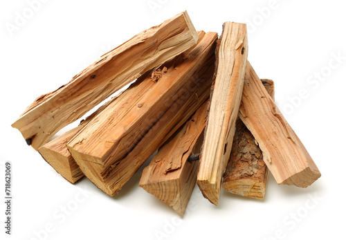 Fototapeta Naklejka Na Ścianę i Meble -  Pile of firewood isolated on a white background