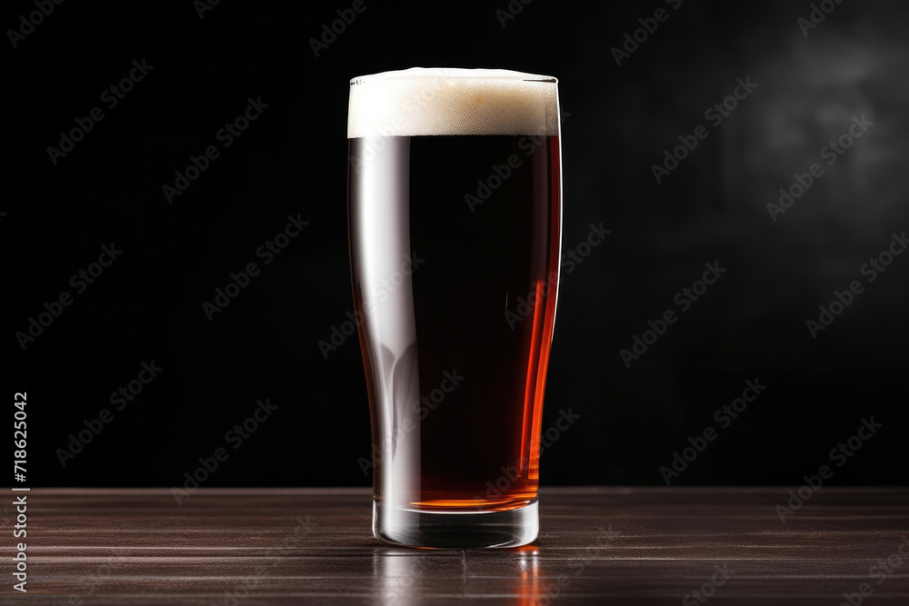 Pub lager ale glass froth foam liquid beverage alcohol drink beer dark