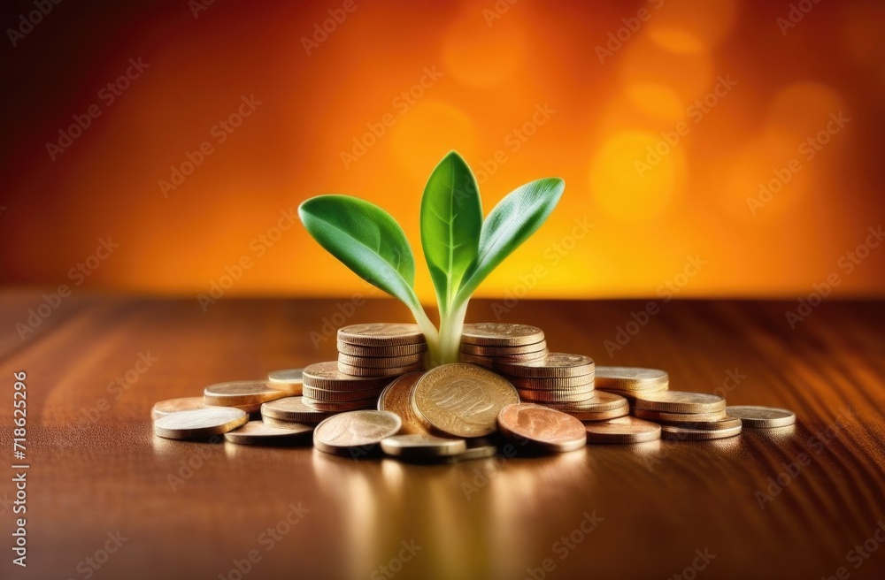 Growing money - coin plant - the concept of finance and investment. Growing money - coin plant - the concept of finance and investment.