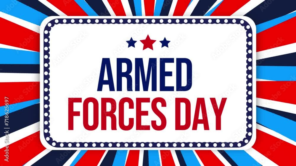 United States Armed Forces Day patriotic background with colorful shapes and typography in the box. United States Armed Forces Day patriotic background with colorful shapes and typography in the box.