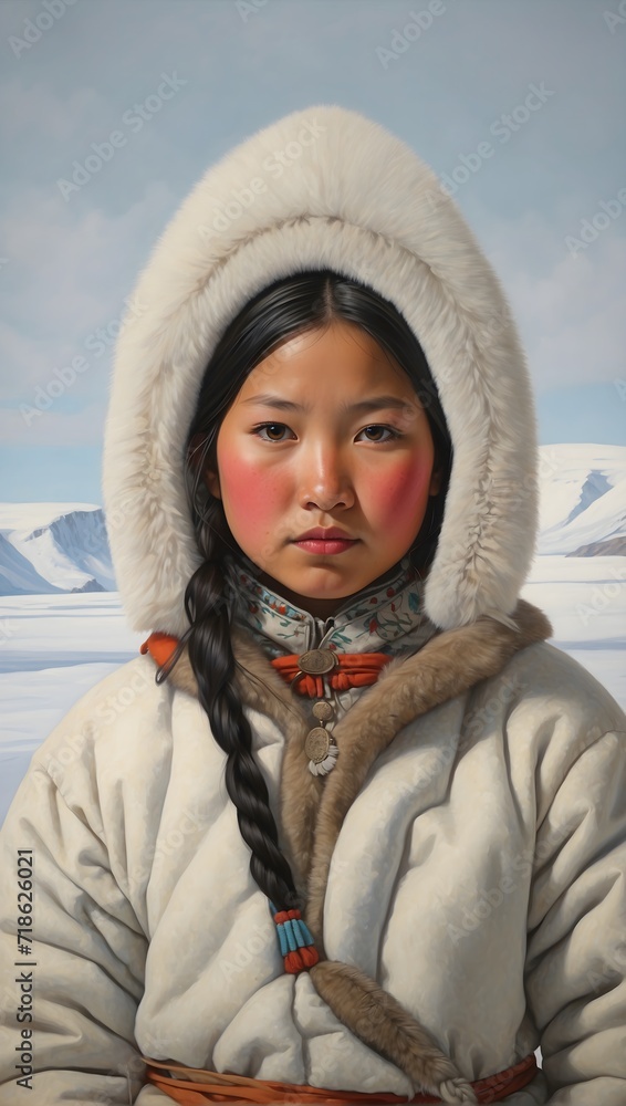 portrait of an Inuit girl portrait of an Inuit girl