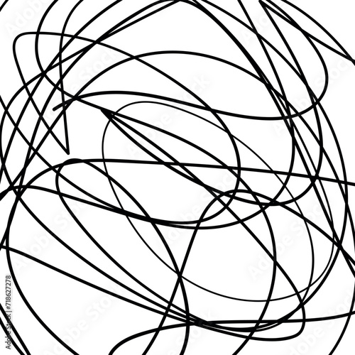 Twisted, tangled fishing line or thread