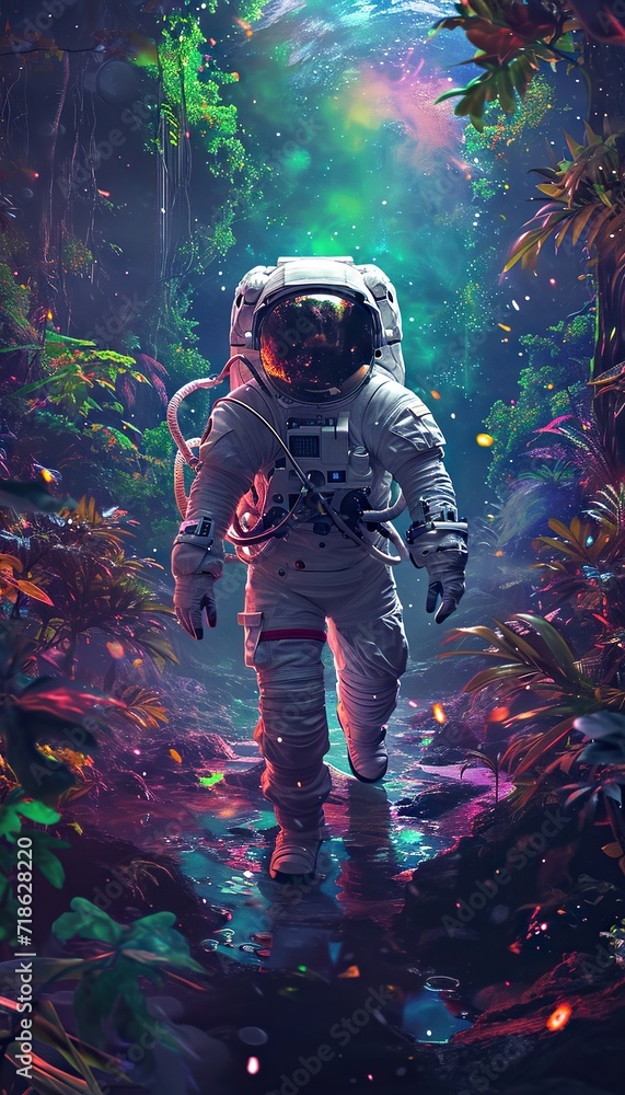 an trippy neon astronaut an trippy neon astronaut