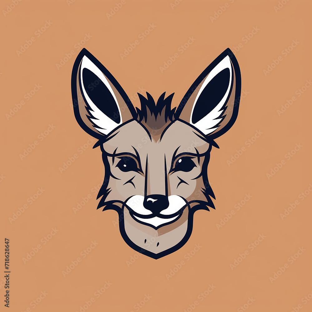 Fototapeta premium Whiskered_Wallaroo_Wallaroo_with_a_twirly_mu